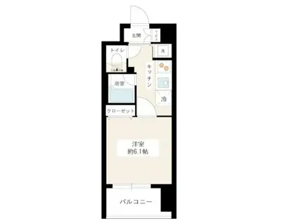 グランヴァンアクアヴェル亀戸(1K/14階)の間取り写真