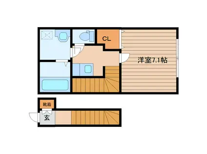 メゾン・ド・スピカ(1K/2階)の間取り写真