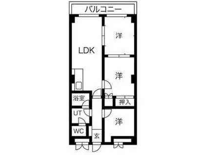 玉田ビルクロスロード琴似(3LDK/4階)の間取り写真