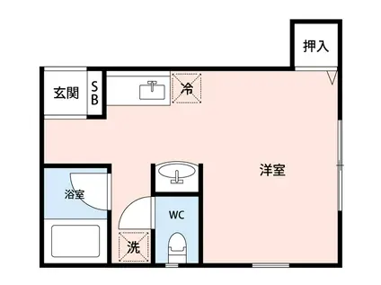 アドバンスK中山(ワンルーム/2階)の間取り写真