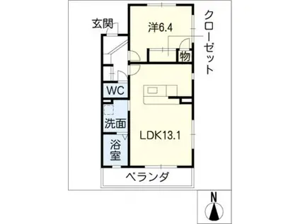 ルーチェ(1LDK/2階)の間取り写真