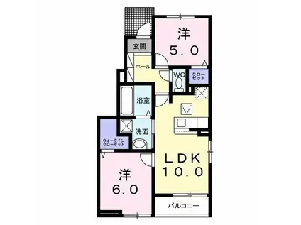 モルト・フェリーチェA(2LDK/1階)の間取り写真