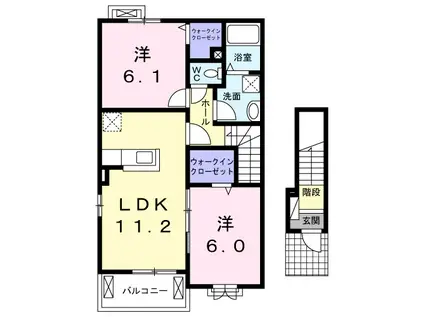 セカンド ステップ(2LDK/2階)の間取り写真
