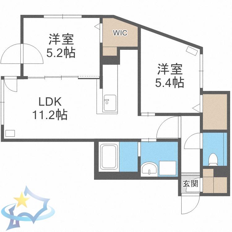 KINO(2LDK/3階)の間取り写真