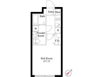 ハーモニーグラシア代々木(1K/5階)の間取り写真