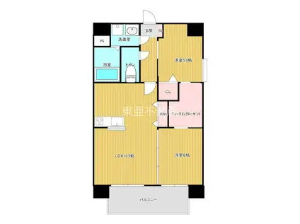 A REST新町(2LDK/2階)の間取り写真