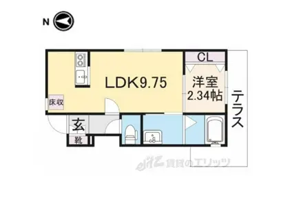 ティエラ逆瀬川(1LDK/1階)の間取り写真