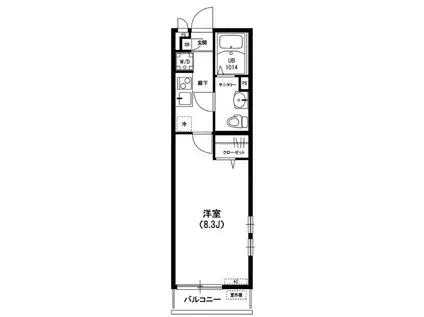 リブリ・あすなろ(1K/2階)の間取り写真