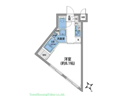 ルネサンスコート桜新町(1K/4階)の間取り写真