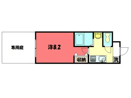 ヴィオラ北白川(1K/1階)の間取り写真