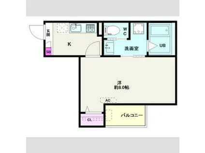 JACK SHINSHIRAOKAI(1K/3階)の間取り写真