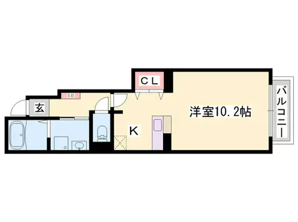 アイビーフラット A棟(1K/1階)の間取り写真