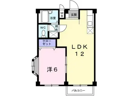 エルディムSB(1LDK/2階)の間取り写真