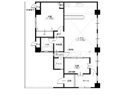 レルム城北(2LDK/6階)の間取り写真