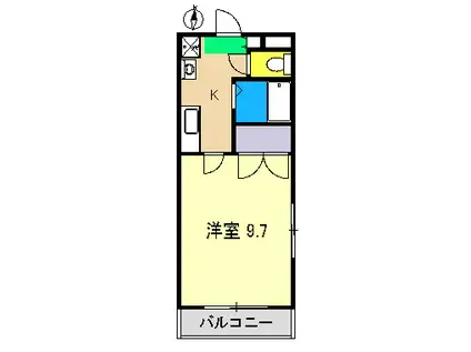 グランシャリオI(1K/4階)の間取り写真