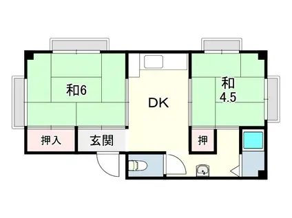 マンション芦屋の里(2DK/3階)の間取り写真
