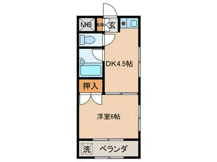 モイトラビル(1DK/4階)の間取り写真
