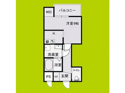 カーサフォルトゥナート堺石津駅前(1K/2階)の間取り写真