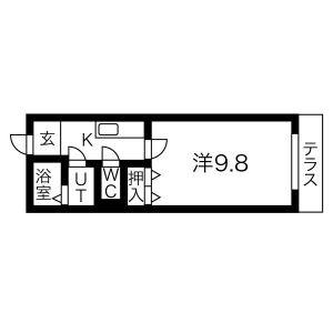 ソフィア八田A棟(1K/1階)の間取り写真