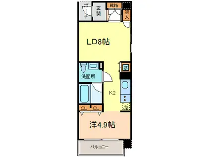 VARIE東別院(1LDK/12階)の間取り写真