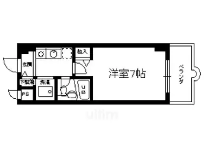 パラドール西院PART-II(1K/4階)の間取り写真