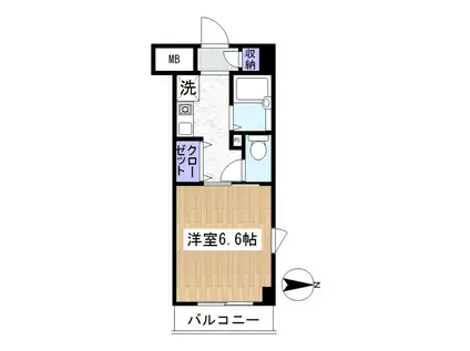 スターコート堀之内(1K/2階)の間取り写真