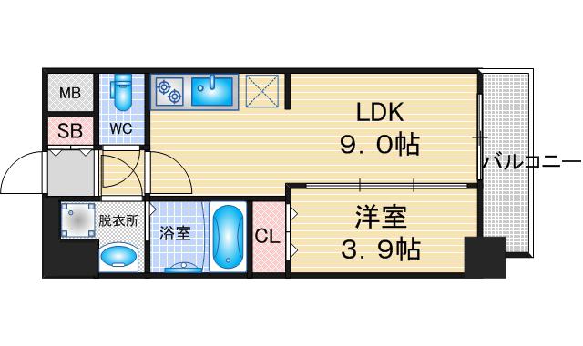 アドバンス名古屋アウリィ(1LDK/8階)の間取り写真