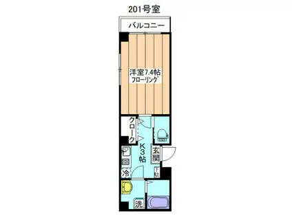 エクセル文京千駄木(1K/2階)の間取り写真