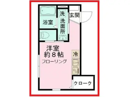 ラーゴ・テカポ(ワンルーム/2階)の間取り写真