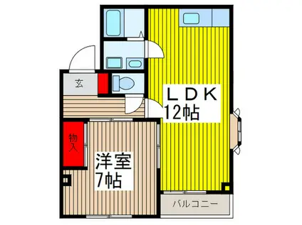 マイフラッツ川口(1LDK/2階)の間取り写真