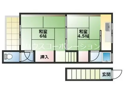 次屋2丁目文化(2K/2階)の間取り写真