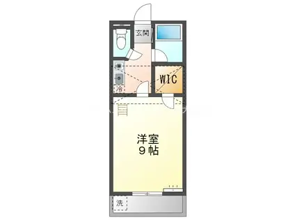 セザンヌ瓜郷(1K/2階)の間取り写真