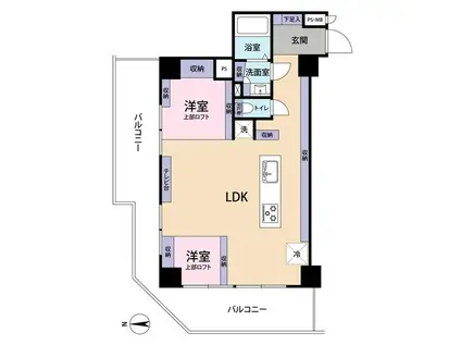 日暮里ダイヤモンドマンション(2LDK/2階)の間取り写真