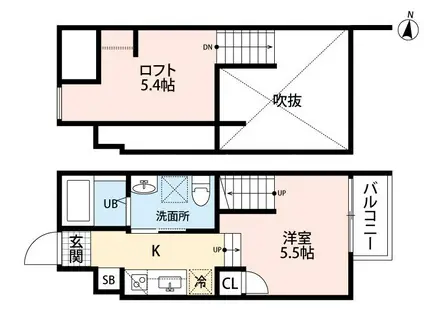 LIBRE八王寺A棟(ワンルーム/1階)の間取り写真