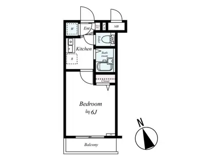 サンテミリオン目黒東山弐番館(1K/2階)の間取り写真