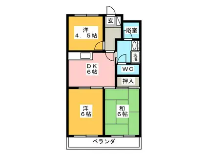 サンライズ宝(3DK/2階)の間取り写真