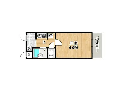 ライオンズマンション新大阪第3(1K/5階)の間取り写真