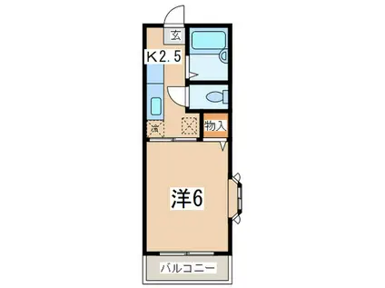 フラッツ横浜2(1K/1階)の間取り写真
