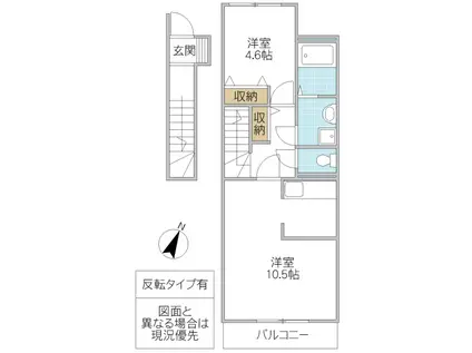 PRENDRE(1LDK/2階)の間取り写真