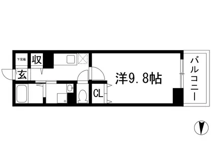 サークエイト久代(1K/1階)の間取り写真