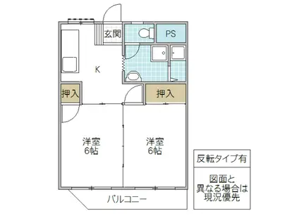 LA LUCE(2DK/1階)の間取り写真