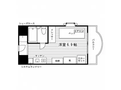 女子学生会館 文京女子学生ハイツ(ワンルーム/1階)の間取り写真