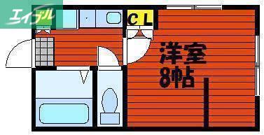 ヴィラコートL(1K/1階)の間取り写真