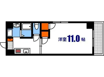 ヒロヨウビル(1K/9階)の間取り写真
