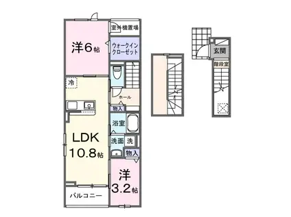 ヒカルサ西東京向台ウエスト(2LDK/3階)の間取り写真