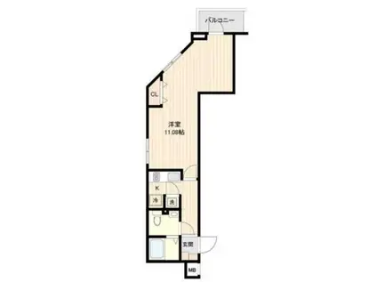 セリュークス高田馬場(1K/5階)の間取り写真