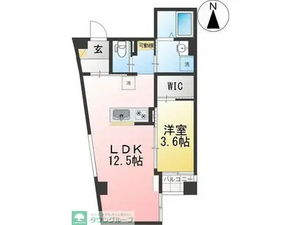 ミルノア尾頭橋(1LDK/3階)の間取り写真