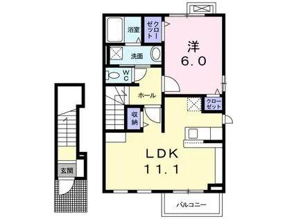 サンリット(1LDK/2階)の間取り写真