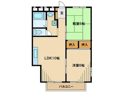 エミネンス・ニノミヤ(2LDK/3階)の間取り写真