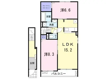 プレシャスみのり(2LDK/2階)の間取り写真